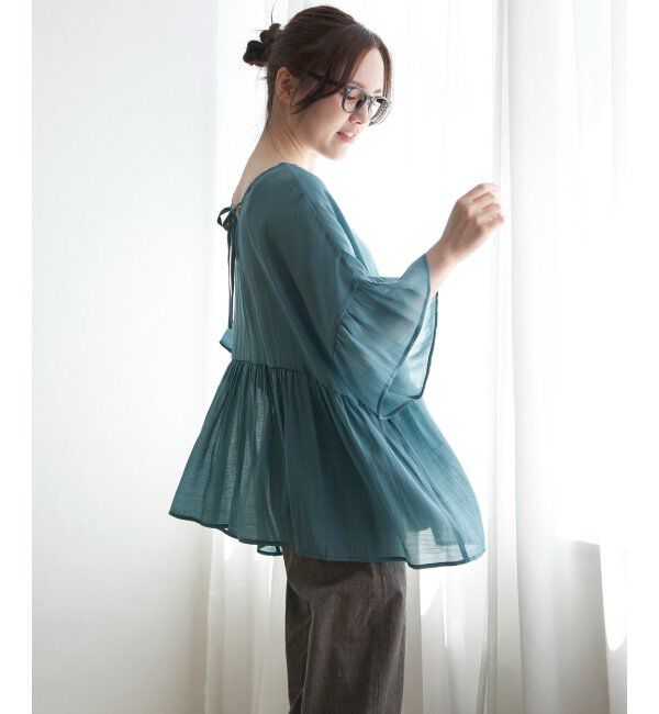 Lbc with Life「シアー2WAYリボンフレアブラウス」|シャツ・ブラウス|