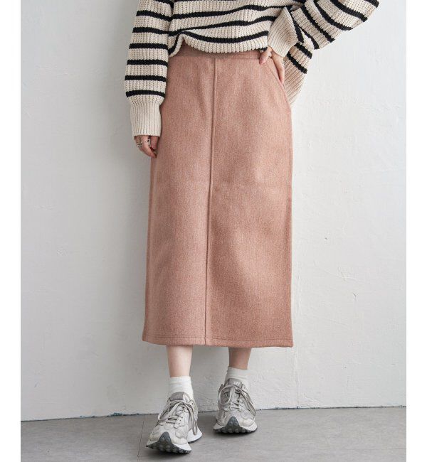 Lbc with Life「ジャージメルトンIラインスカート」|スカート|アプリコット