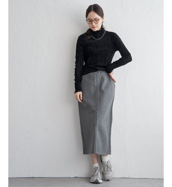 Lbc with Life「ジャージメルトンIラインスカート」|スカート|