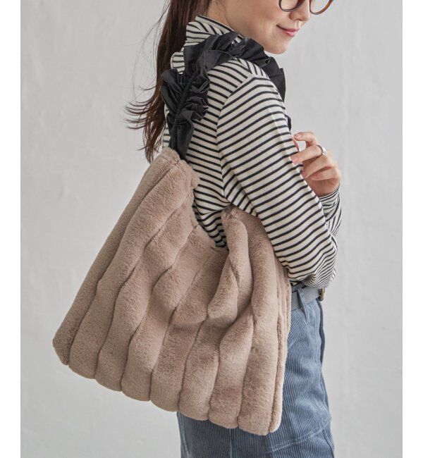 Lbc with Life「フリルハンドルエコファートートバッグ」|その他|ベージュ