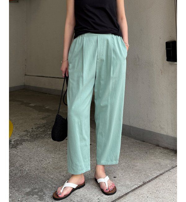 Lbc with Life「コットンゆるテーパードパンツ」|その他|グリーン