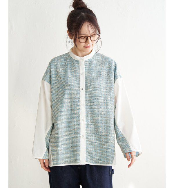 Lbc with Life「異素材切り替えシャツ」|シャツ・ブラウス|