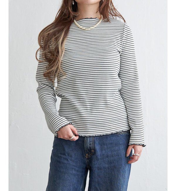 Lbc with Life「三角テレコ配色メローロンT」|Tシャツ・カットソー|