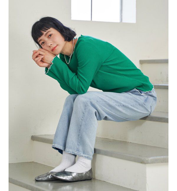 Lbc with Life「三角テレコ配色メローロンT」|Tシャツ・カットソー|