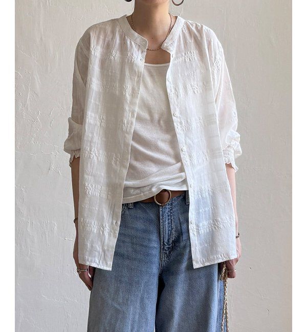 Lbc with Life「3WAYシャドーチェックブラウス」|シャツ・ブラウス|ホワイト