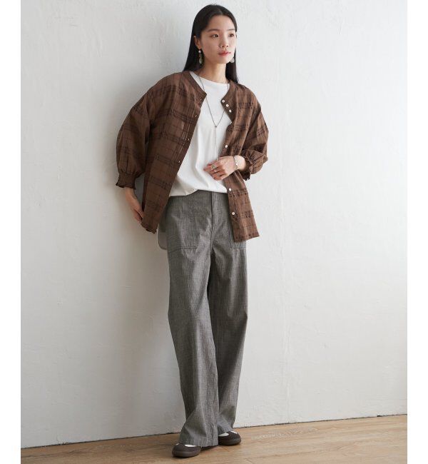 Lbc with Life「3WAYシャドーチェックブラウス」|シャツ・ブラウス|