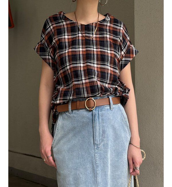 Lbc with Life「コットンPU袖ロールアップブラウス」|シャツ・ブラウス|ブラック