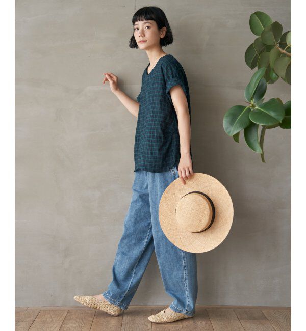 Lbc with Life「コットンPU袖ロールアップブラウス」|シャツ・ブラウス|