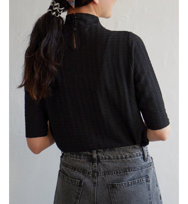 VENCE share style「フクレジャガード5分袖プルオーバー」|Tシャツ・カットソー|ブラック