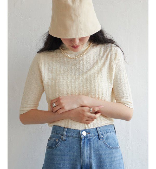 VENCE share style「フクレジャガード5分袖プルオーバー」|Tシャツ・カットソー|