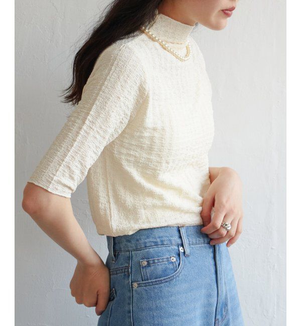 VENCE share style「フクレジャガード5分袖プルオーバー」|Tシャツ・カットソー|