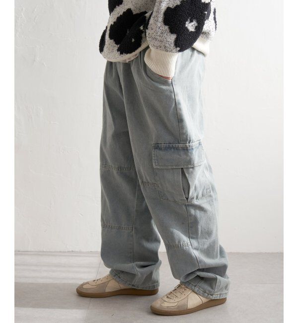 VENCE share style「ワイドデニムカーゴ」|その他|ブルー