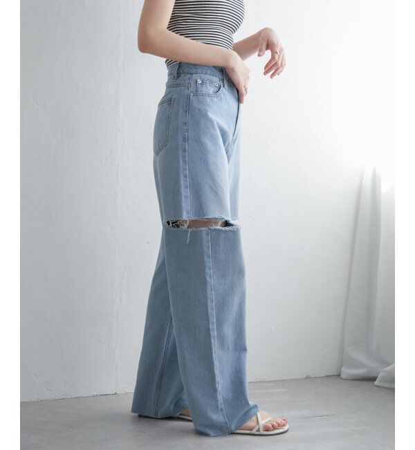 VENCE share style「ダメージデニム」|デニム|