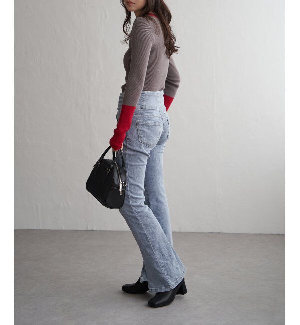 VENCE share style「ハイウエストセンタースリットデニム」|デニム|