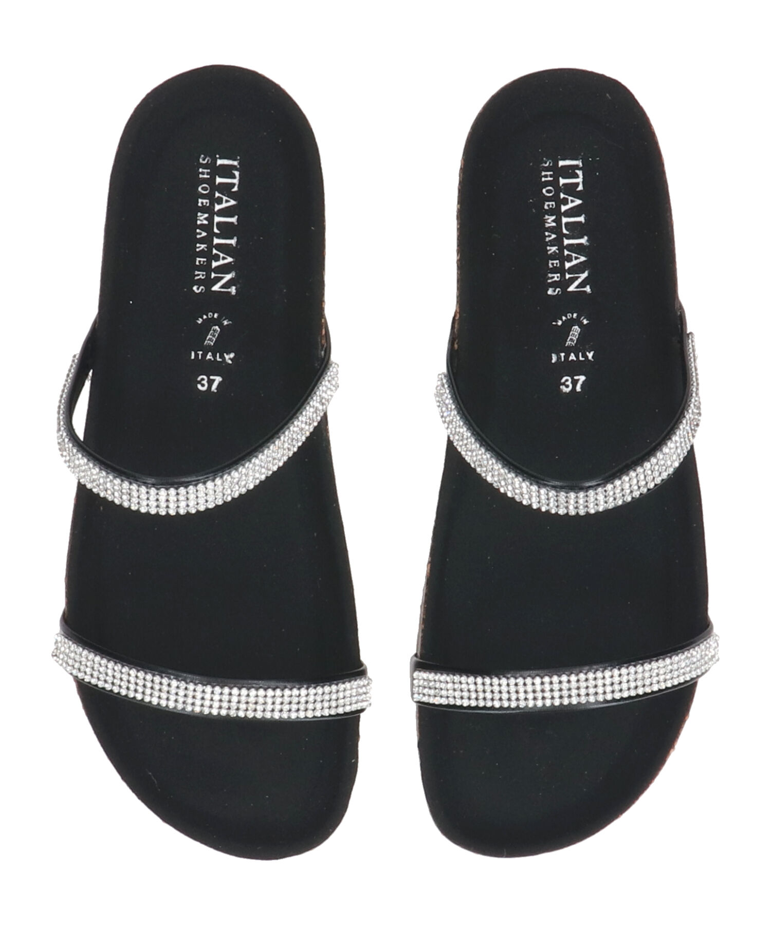 IMPORT SELECT「【ITALIAN SHOEMAKERS】ダブルラインストーンクッションインソールサンダル(952210)」|サンダル|