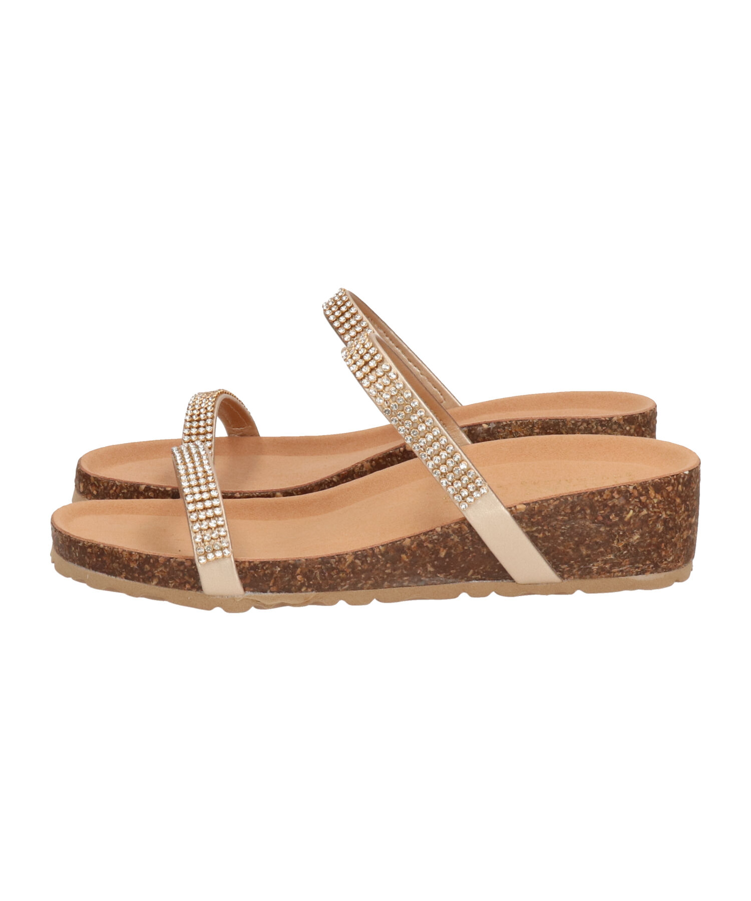 IMPORT SELECT「【ITALIAN SHOEMAKERS】ダブルラインストーンクッションインソールサンダル(952210)」|サンダル|