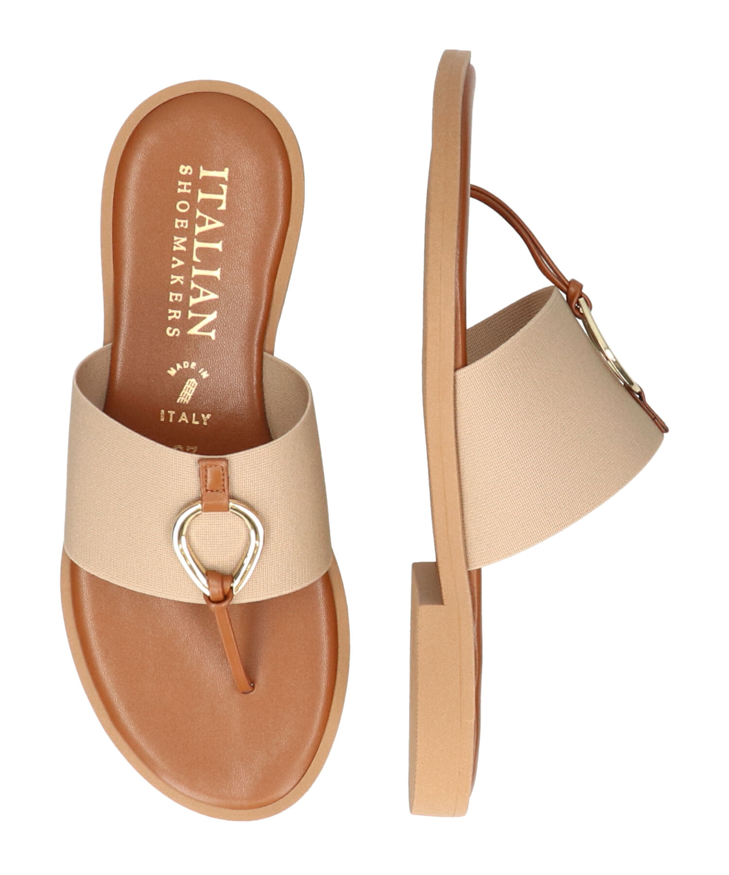 IMPORT SELECT「【ITALIAN SHOEMAKERS】メタルモチーフトングサンダル(952323)」|サンダル|