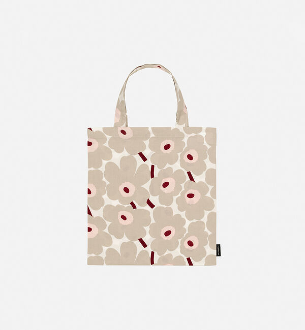 Marimekko「【日本限定】Mini Unikko ファブリックバッグ 33&times;32㎝」|トートバッグ|ﾗｲﾄｸﾞﾚｰ&times;ﾗｲﾄﾋﾟﾝｸ