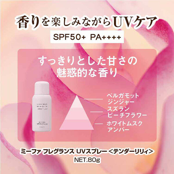  「MIEUFA(ミーファ) ミーファ フレグランスUVスプレー テンダーリリィ 本体 (80g)」|ＵＶケア|