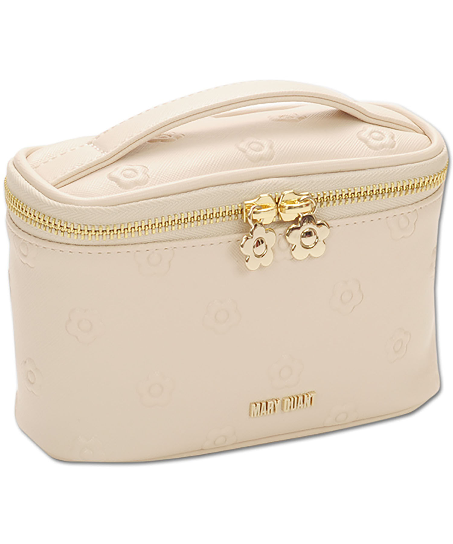 MARY QUANT「シンプルエンボスデイジーバニティ」|ポーチ|ベージュ