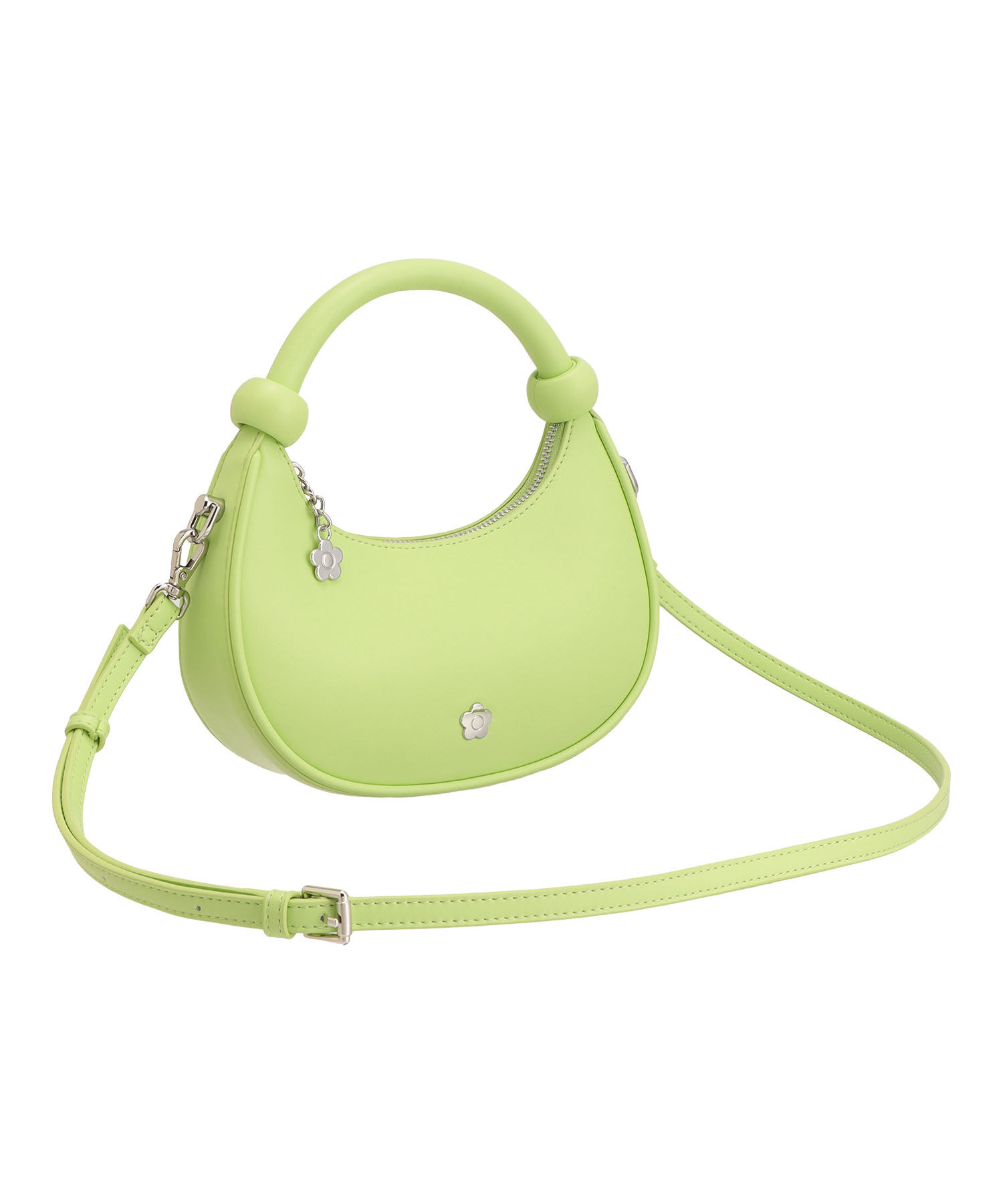 MARY QUANT「ハーフムーンメタルデイジー 2WAYショルダー」|ショルダー・メッセンジャー|ライムグリーン