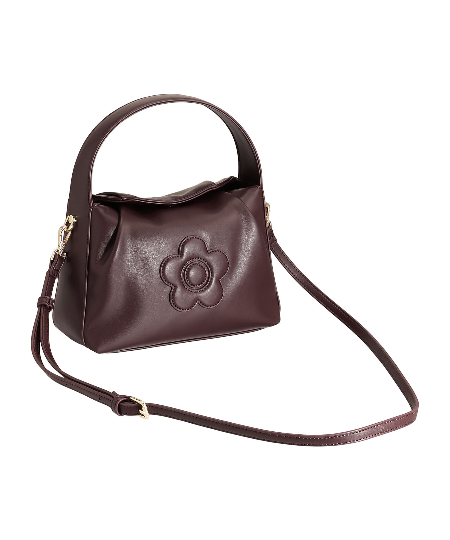 MARY QUANT「トップフラップ 2WAYショルダー」|ショルダー・メッセンジャー|ワイン