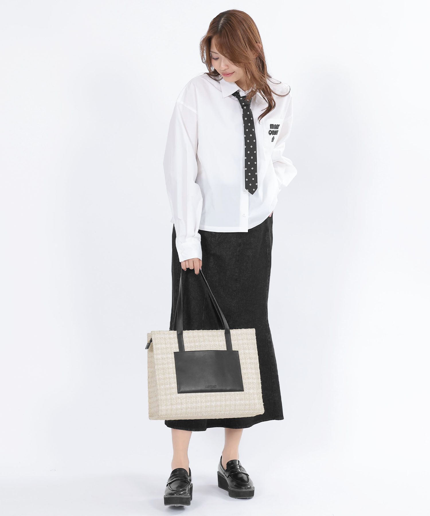 MARY QUANT「スクエアツイード トート」|トートバッグ|