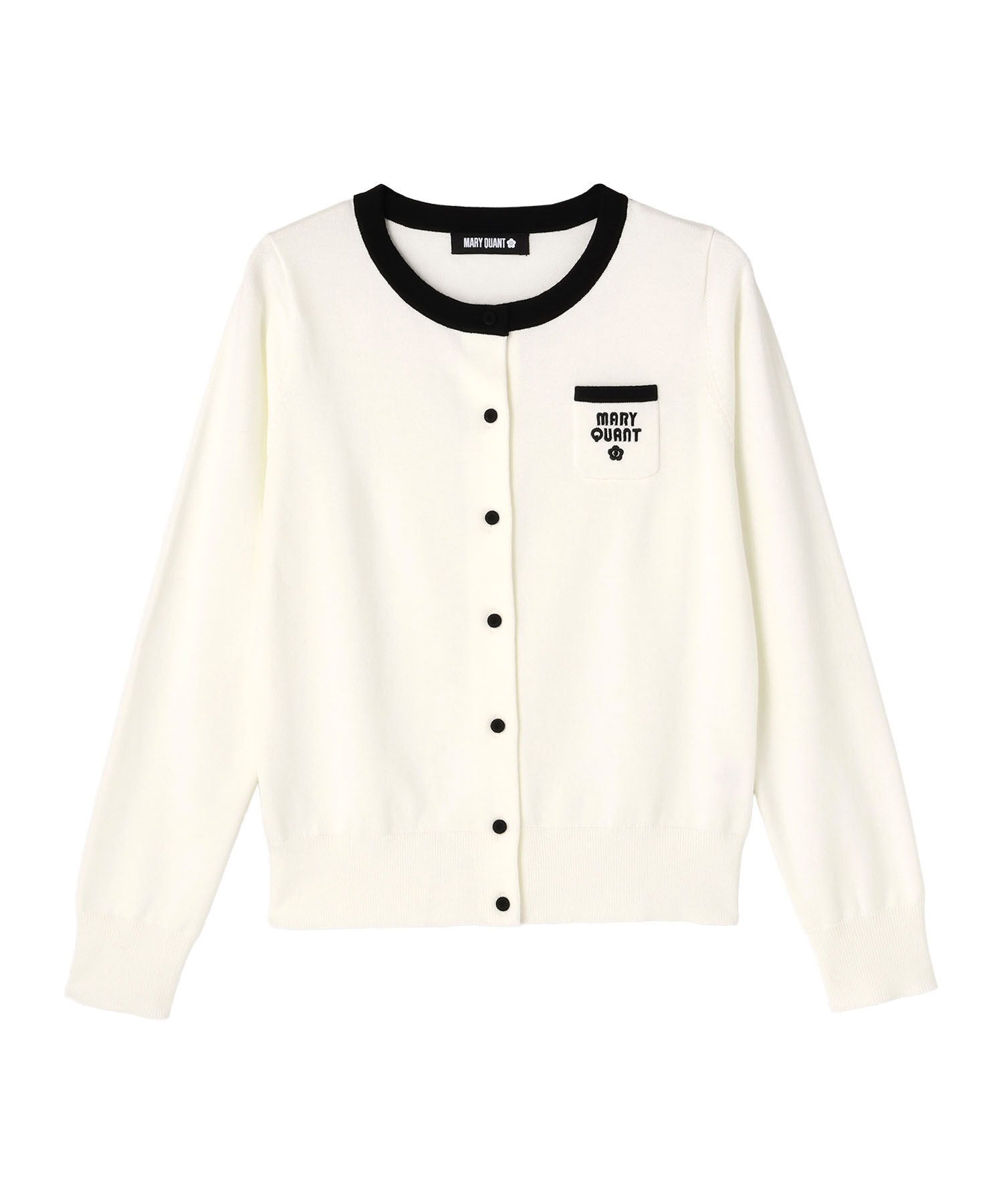MARY QUANT「レトロロゴバイカラー カーディガン」|カーディガン|
