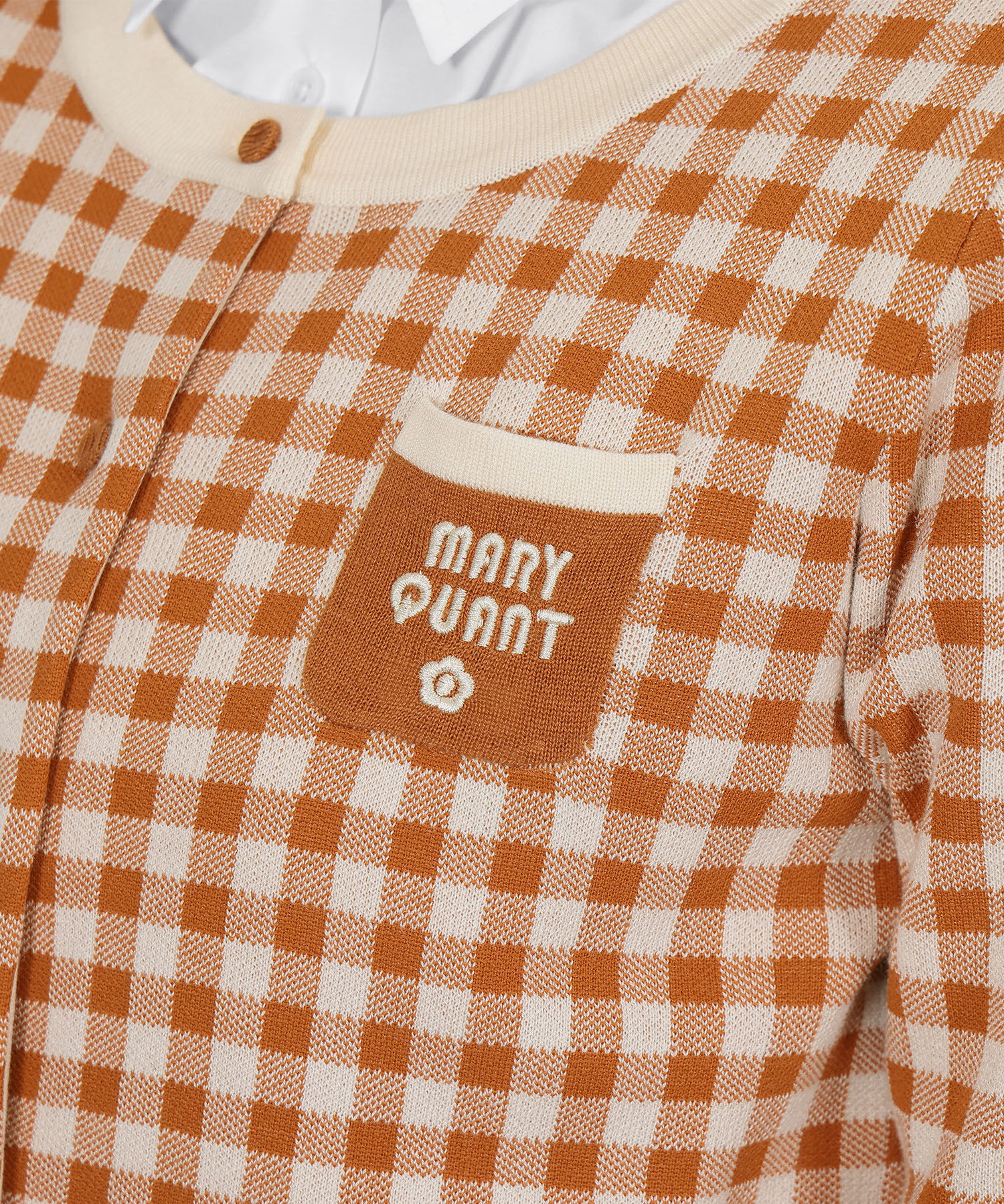 MARY QUANT「レトロロゴバイカラー カーディガン」|カーディガン|