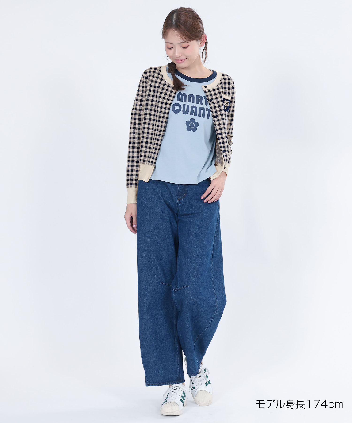 MARY QUANT「レトロロゴバイカラー カーディガン」|カーディガン|