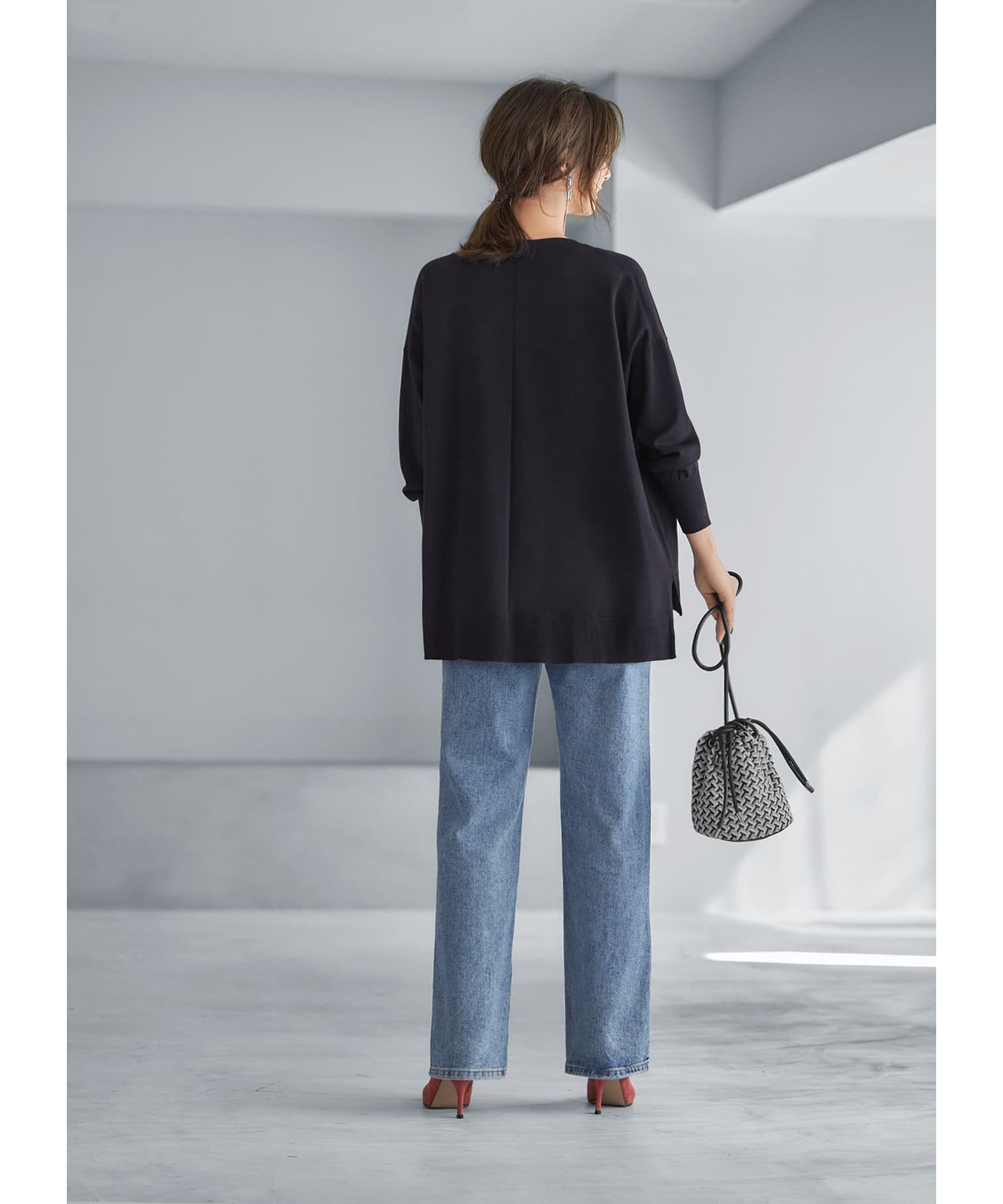 STYLE DELI「切替ワイドカーディガンB」|ニット・セーター|