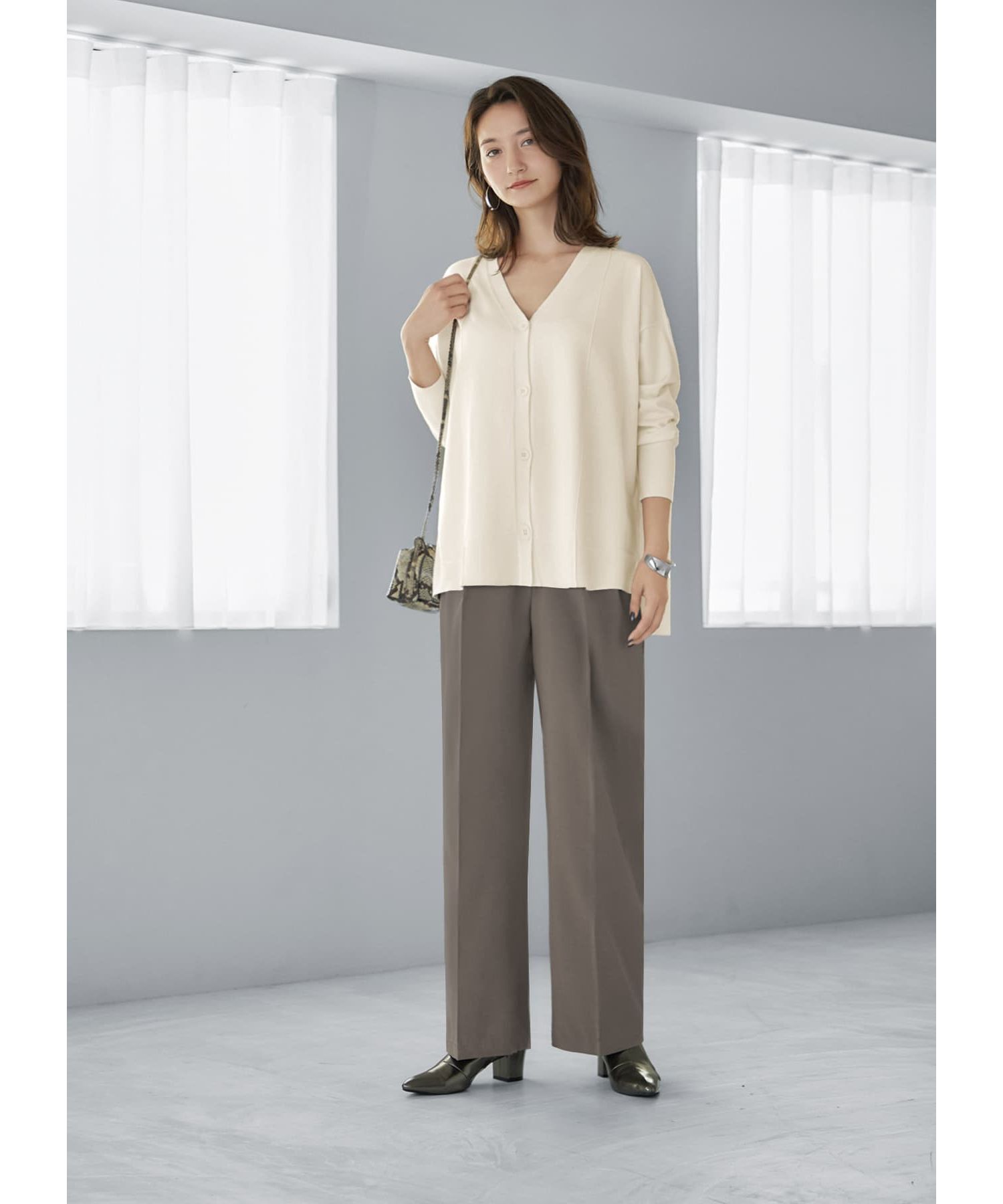 STYLE DELI「切替ワイドカーディガンB」|ニット・セーター|