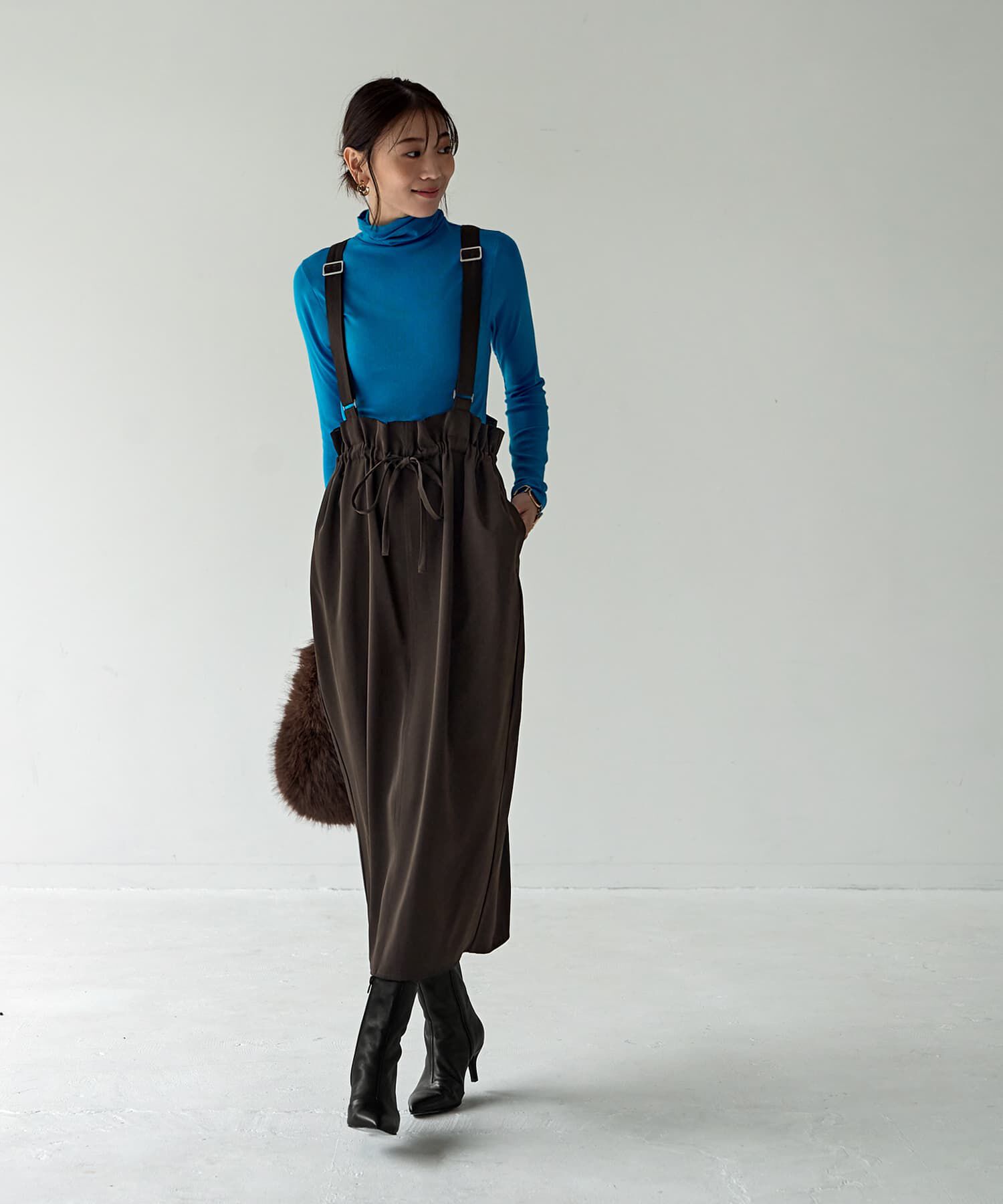 STYLE DELI「とろみ薄リブルーズタートルトップス」|Tシャツ・カットソー|