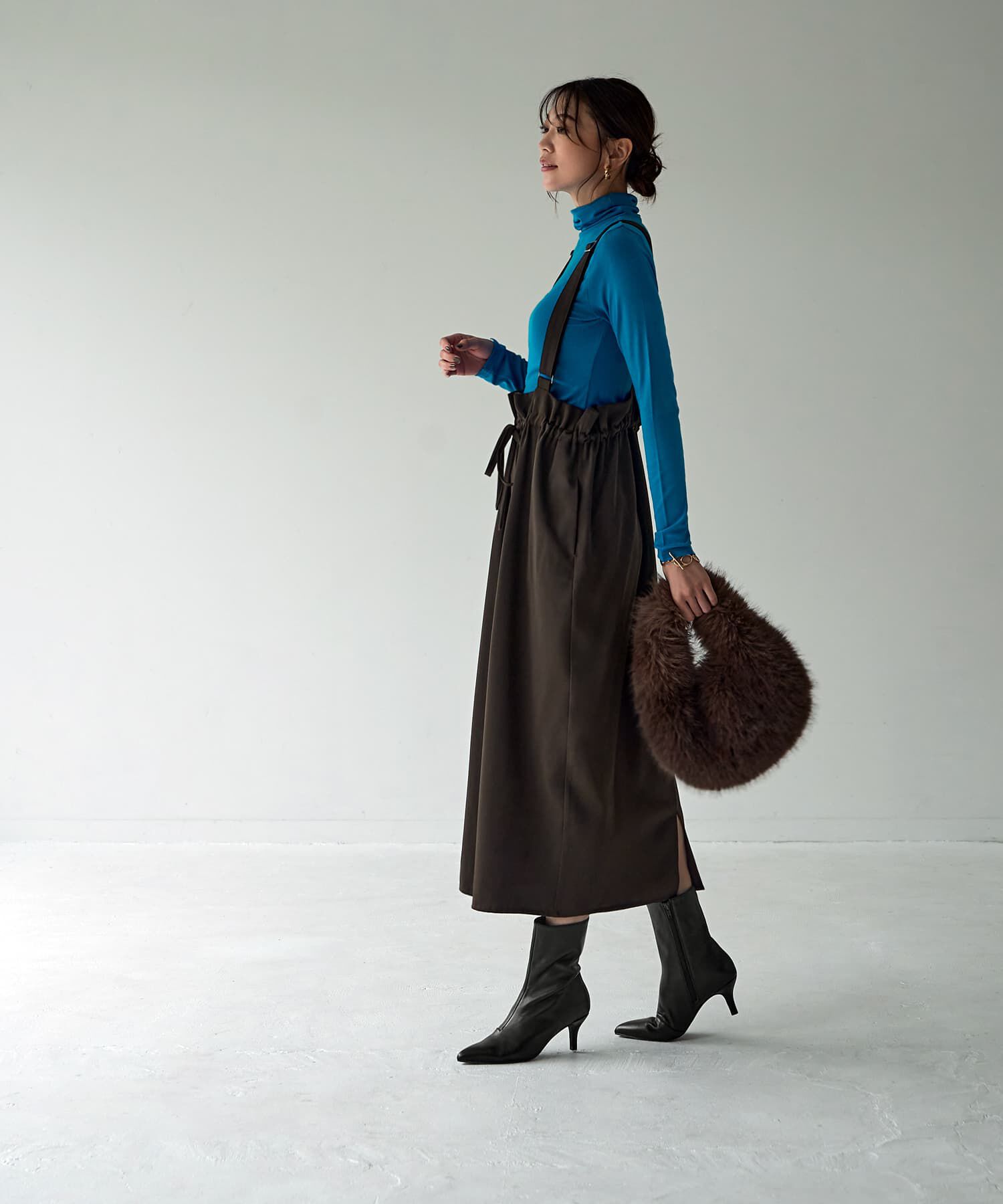 STYLE DELI「とろみ薄リブルーズタートルトップス」|Tシャツ・カットソー|