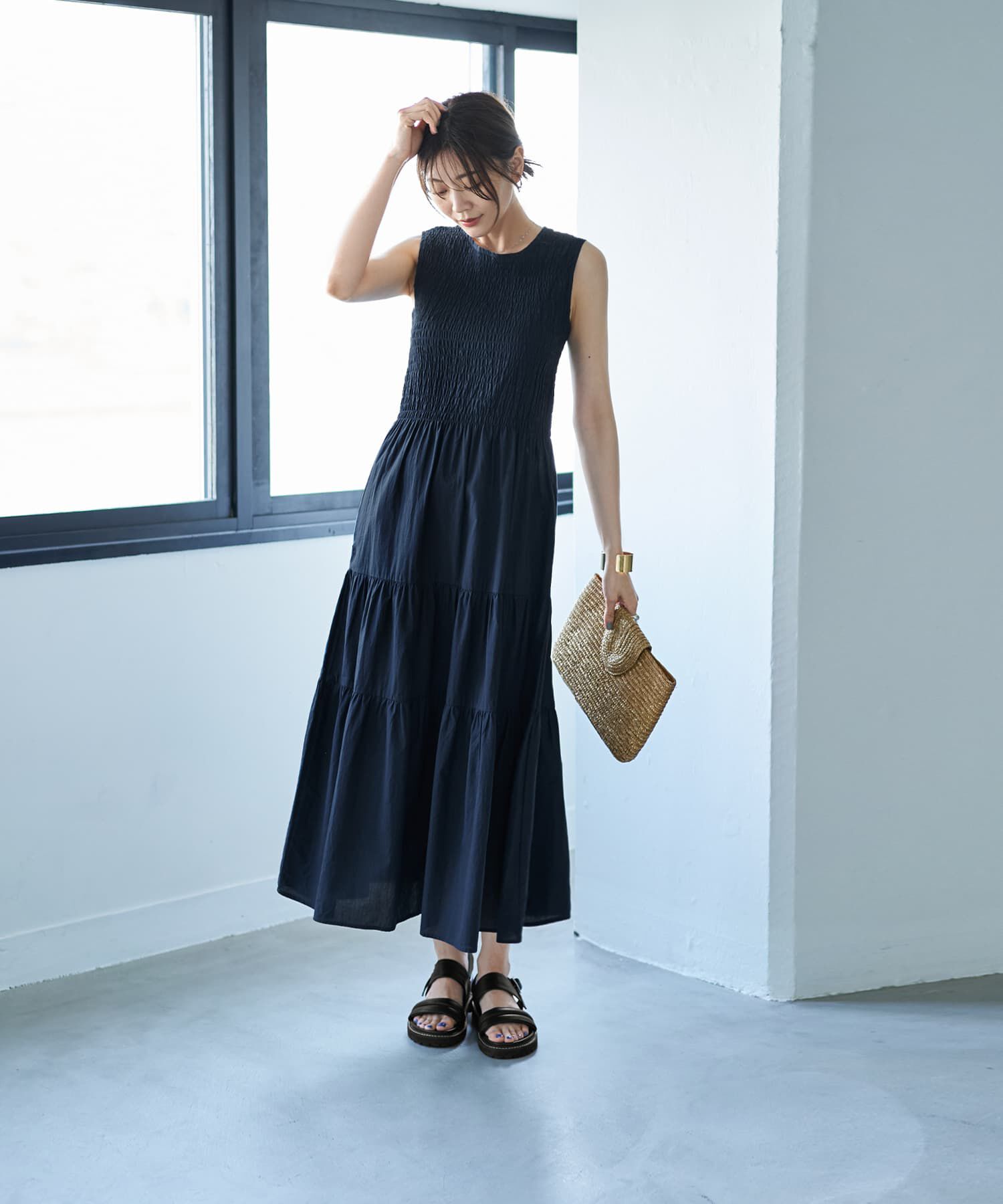 STYLE DELI「シャーリングコットンティアードワンピース」|ワンピース|