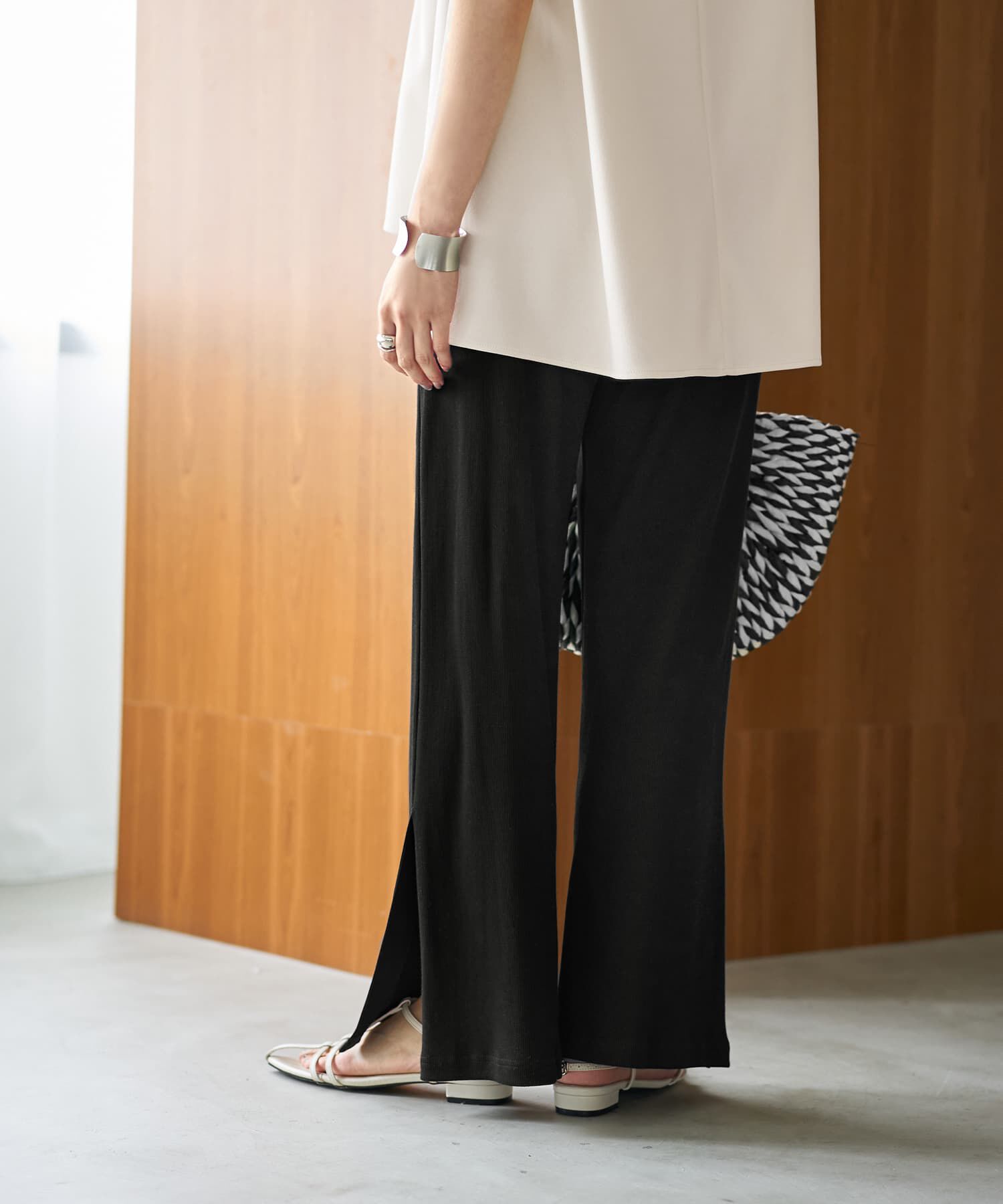 STYLE DELI「【Made in JAPAN】涼しい綿テレコ裾ベンツスリットパンツ」|その他|