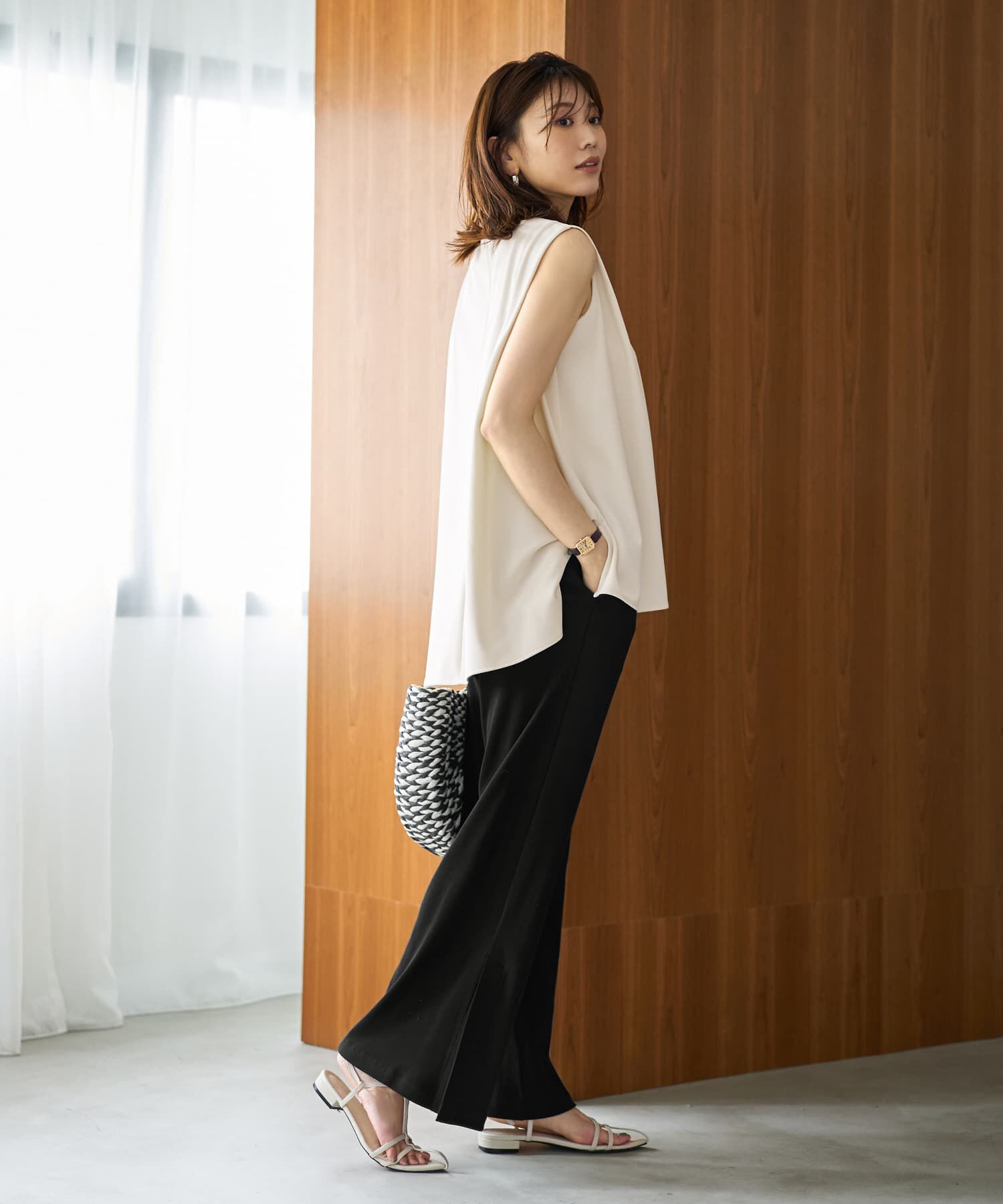 STYLE DELI「【Made in JAPAN】涼しい綿テレコ裾ベンツスリットパンツ」|その他|