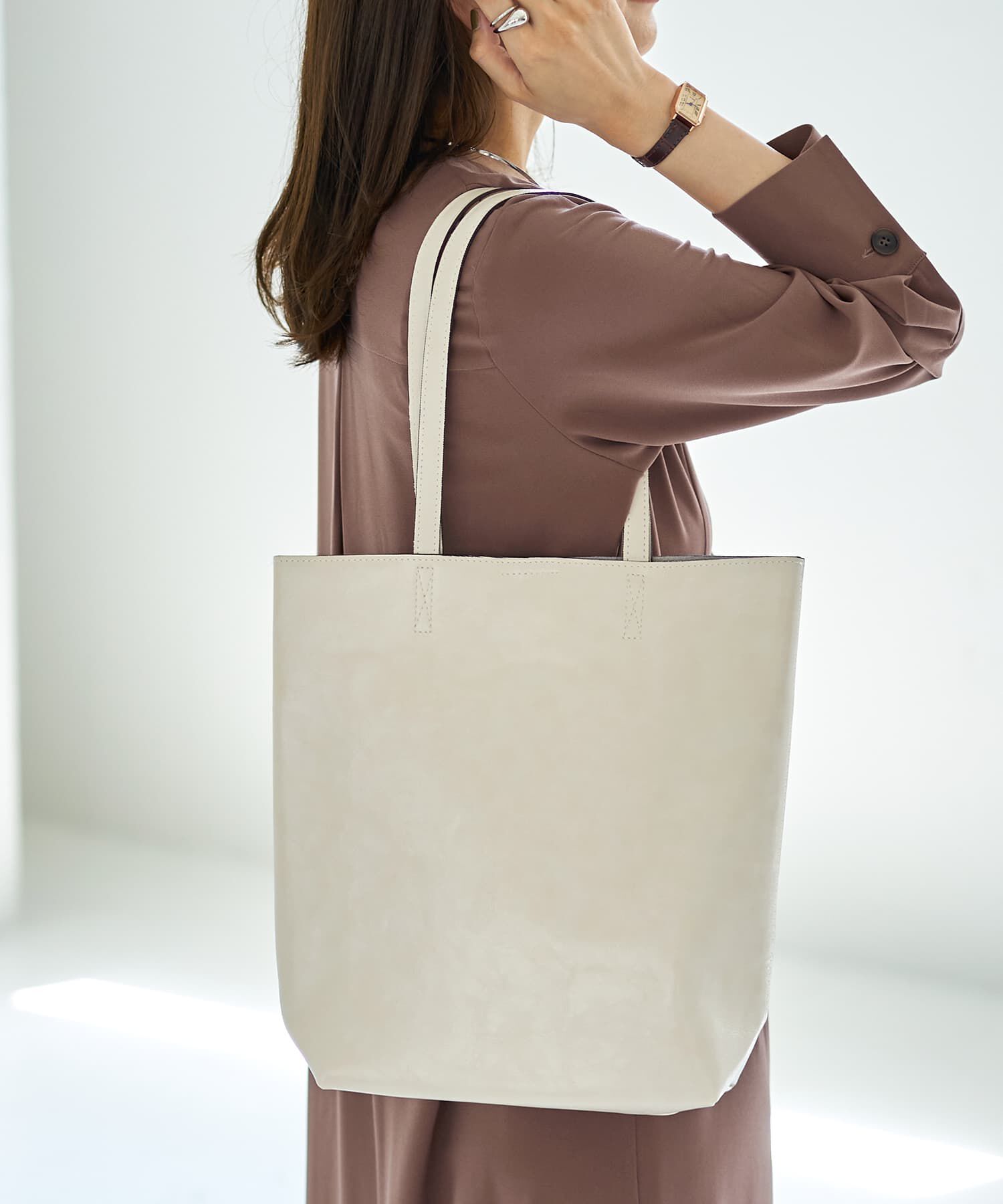 STYLE DELI「PCサイズマチ付きトートバッグ」|トートバッグ|アイボリー