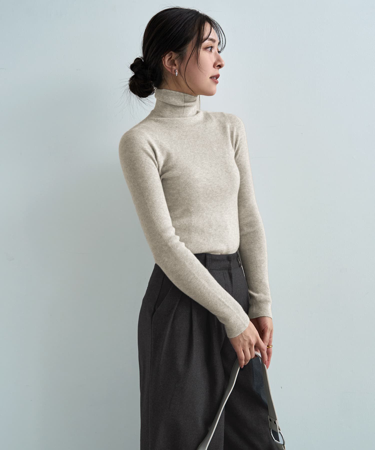 STYLE DELI「もっちりタートルリブニットトップス」|ニット・セーター|