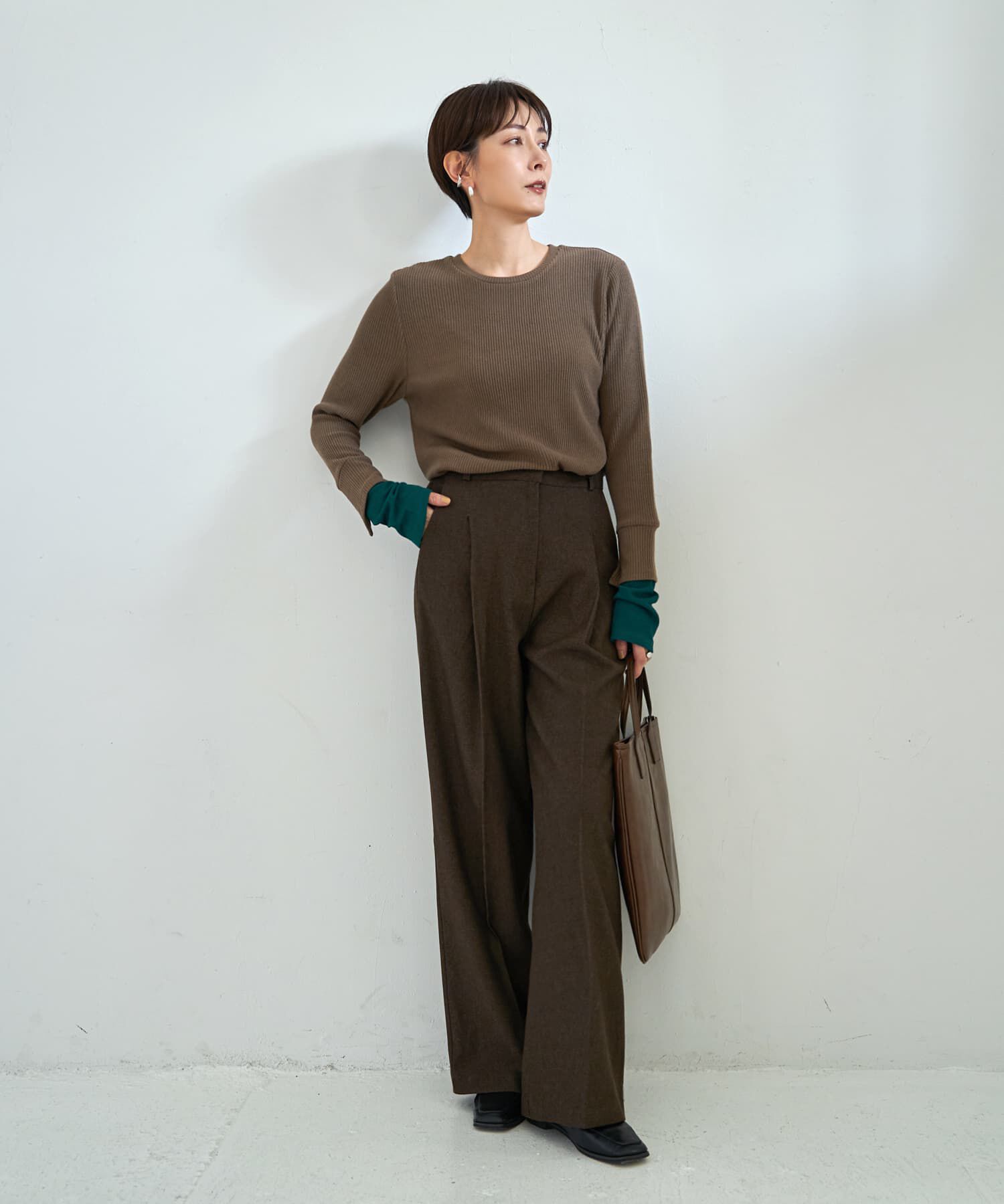 STYLE DELI「上部留めタックワイドパンツ」|その他|