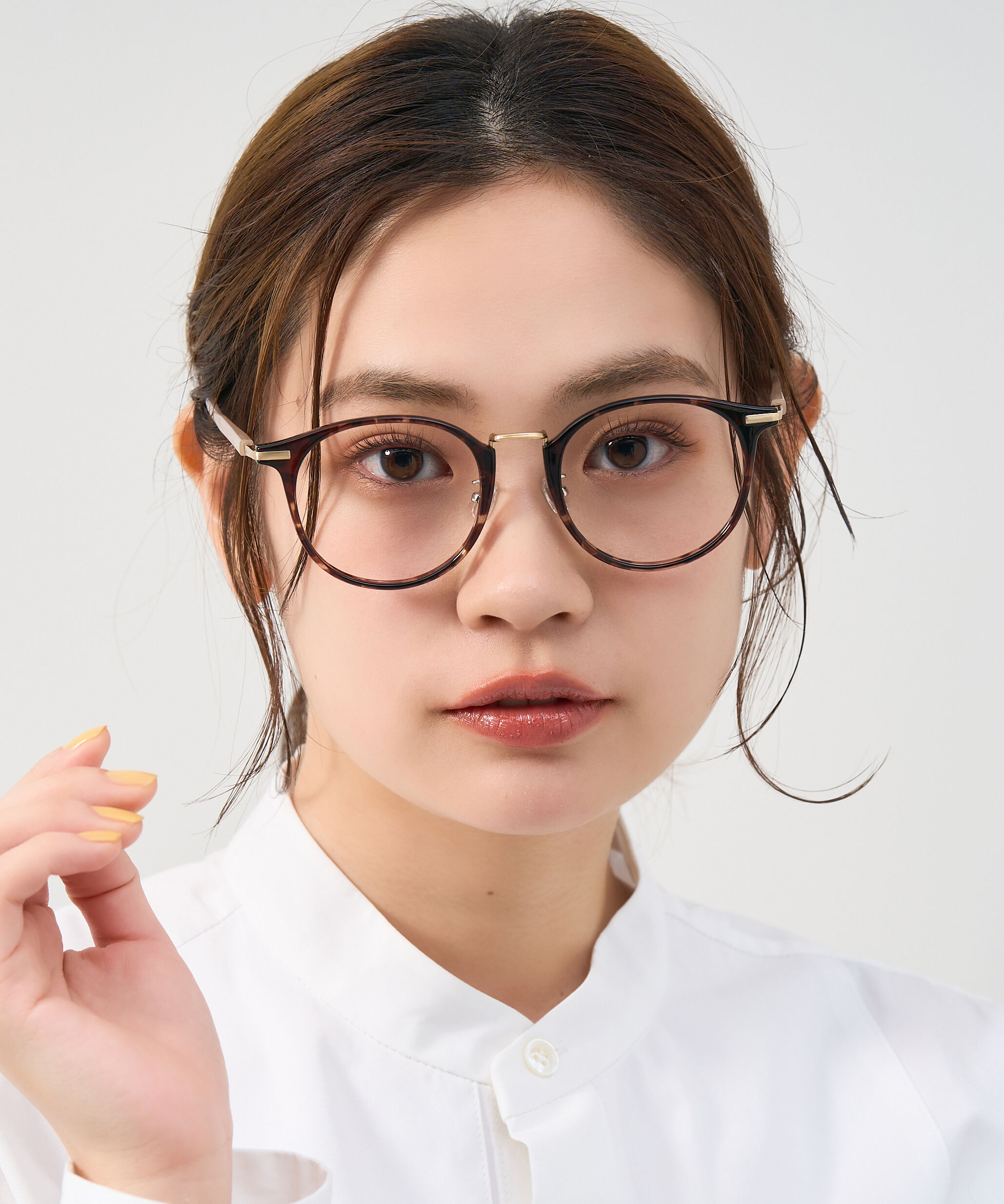  「[中顔面短縮みえメガネ]ボストン型 メガネ｜大きめシェイプがポイント クリアフレーム レンズ交換券付」|メガネ|