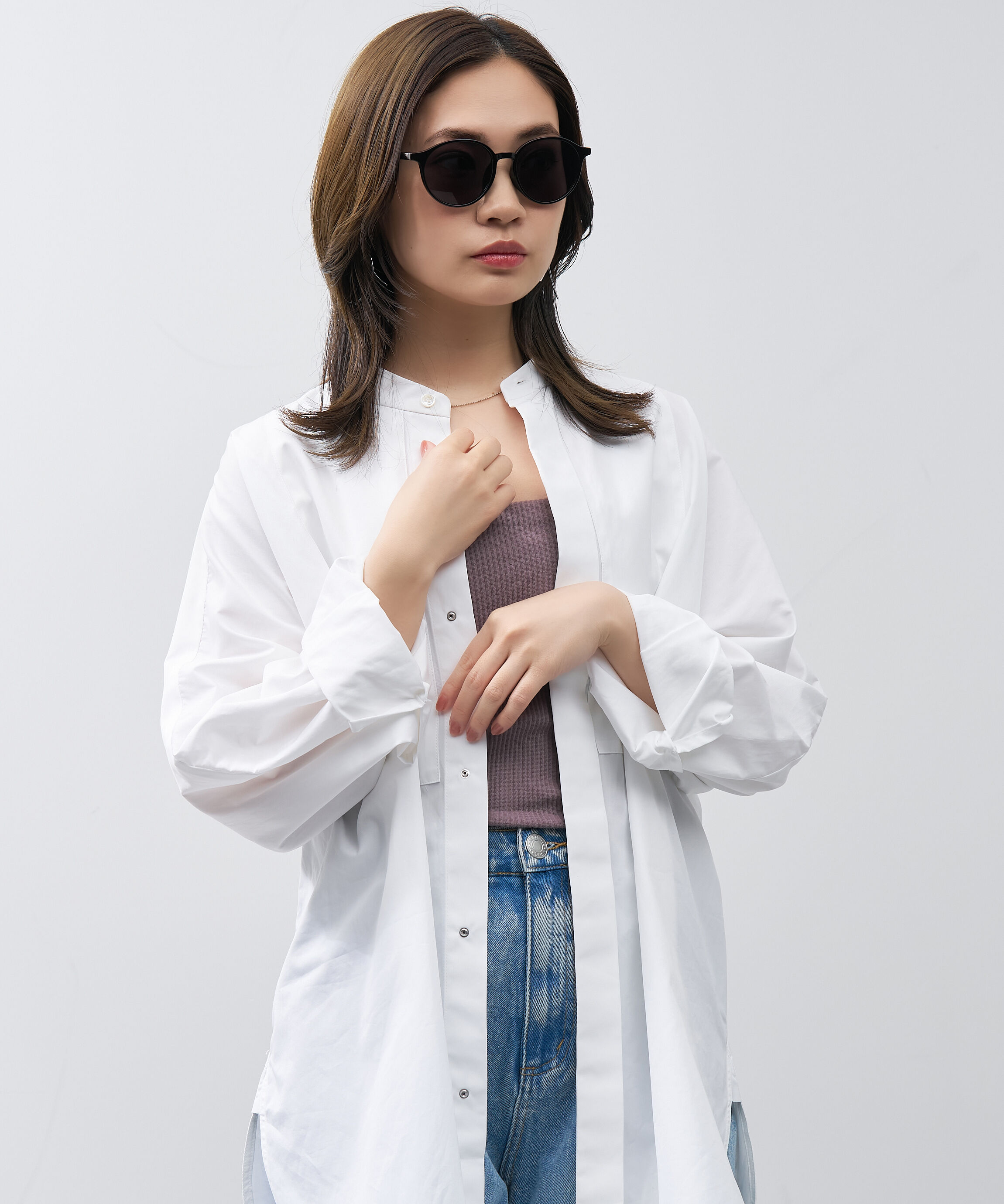  「ボストン型 サングラス｜クリア 黒縁 ライトカラー COLOR SUNGLASSES UVカット 紫外線対策 」|サングラス|ブラック系その他