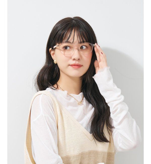  「ボストン型 メガネ│ズレ落ちにくい レザー調のラバーテンプルがオシャレなフレーム｜ レンズ交換券付」|メガネ|