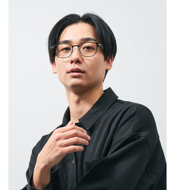  「ボストン型 メガネ | レザー調 ラバーテンプル 眼鏡 伊達メガネ 度付き CLASSIC レンズ交換券付」|メガネ|