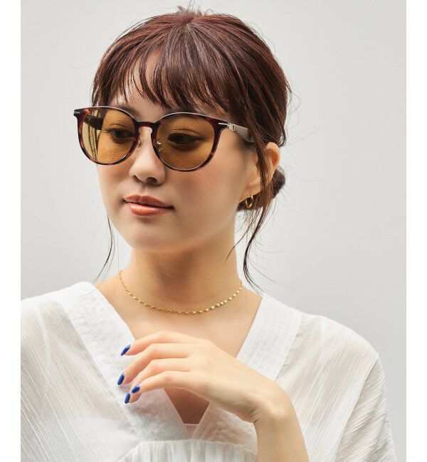  「SUNCUTGlasses/UV100%CUT サングラス｜ラバーテンプル｜ズレ落ち防止｜カラーレンズ｜紫外線対策 UVカット」|サングラス|茶系デミ