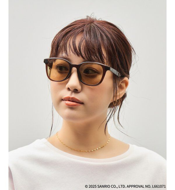  「Zoff｜はぴだんぶい ウェリントン型 サングラス｜紫外線対策 UVカット｜ユニセックス｜グッズ  」|サングラス|薄ブラウン1