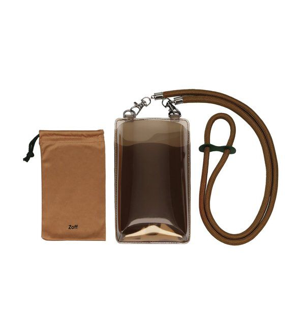  「メガネ・サングラス ケース【クリア素材】  ミニバッグ｜サコッシュ ｜ポーチ｜可愛い ギフト｜Zoff 」|サングラス|ブラウン