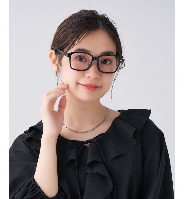  「 ウェリントン型 メガネ | 黒縁フレーム 伊達めがね 度付きユニセックス 読書  CLASSIC  レンズ交換券付」|メガネ|ブラック