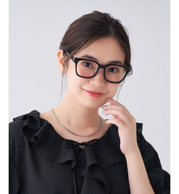 「 ウェリントン型 メガネ | 四角 黒縁フレーム 伊達めがね 度付きユニセックス  CLASSIC  レンズ交換券付」|メガネ|ブラック