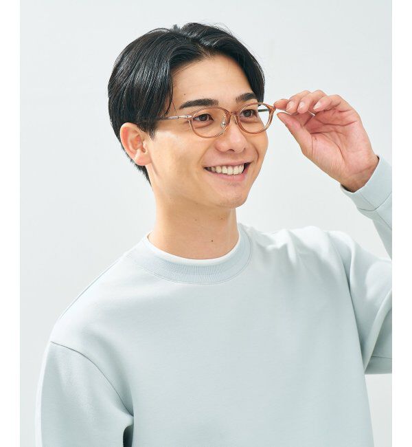  「オーバル型 メガネ | レザー調 ラバーテンプル ズレ落ち防止 眼鏡 伊達・度付き眼鏡  レンズ交換券付」|メガネ|